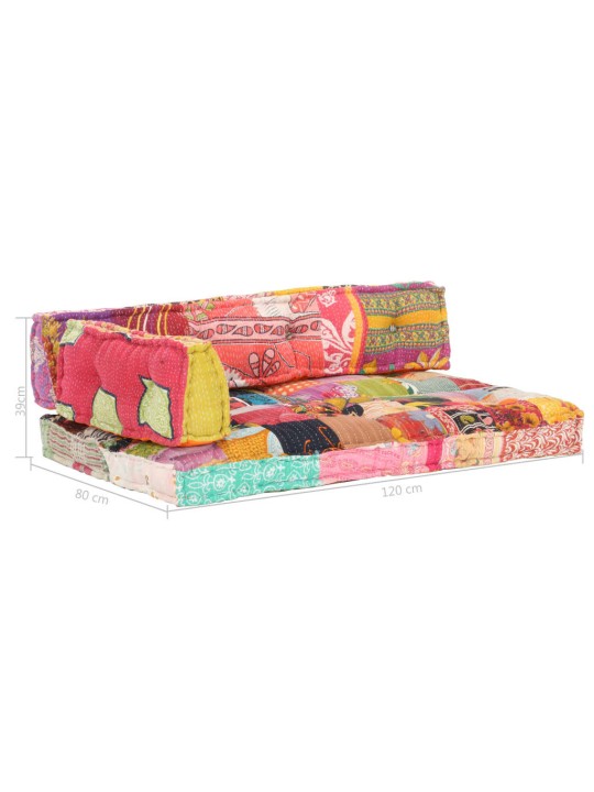 Poduška na pohovku z palet vícebarevná textil patchwork