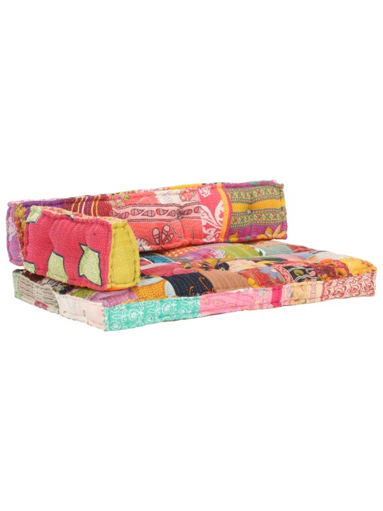 Poduška na pohovku z palet vícebarevná textil patchwork