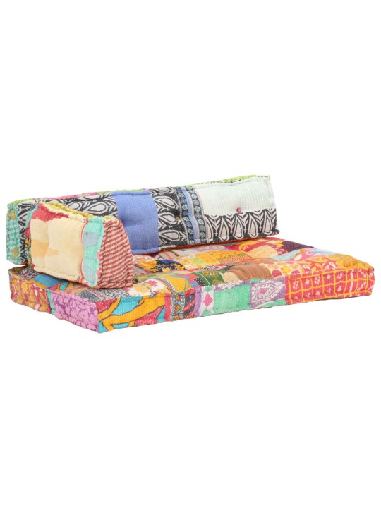 Poduška na pohovku z palet vícebarevná textil patchwork