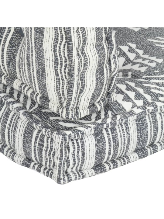 Poduška na pohovku z palet šedá textil patchwork