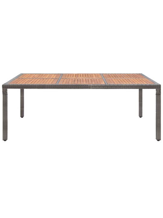 Zahradní stůl šedý 200x150x74 cm polyratan a akáciové dřevo