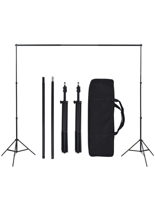 Foto studio set s pozadím, osvětlením a deštníky