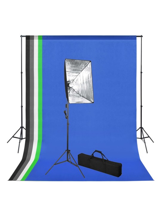 Foto studio set s fotopozadím a softboxem