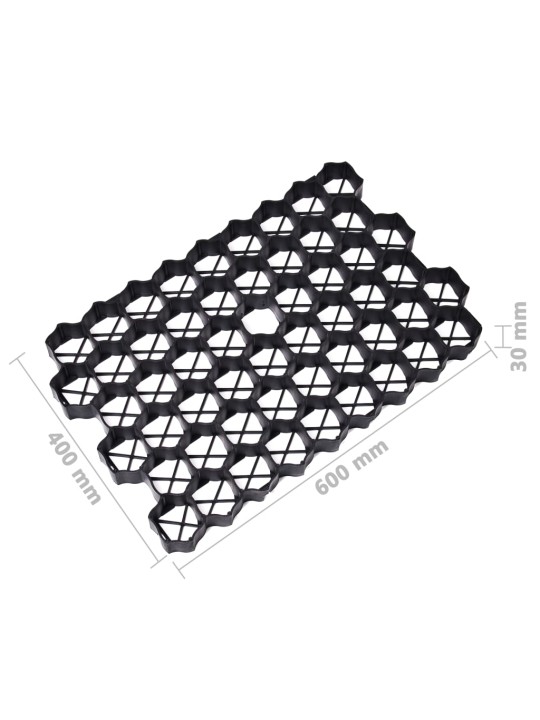 Zatravňovací dlaždice 16 ks černé 60 x 40 x 3 cm plast