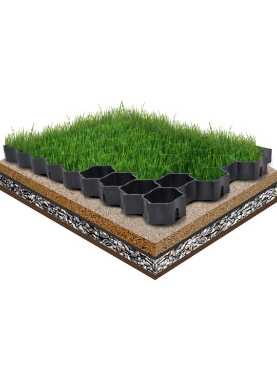 Zatravňovací dlaždice 16 ks černé 60 x 40 x 3 cm plast