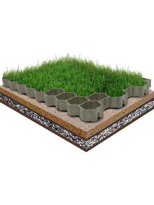Zatravňovací dlaždice 16 ks zelené 60 x 40 x 3 cm plast