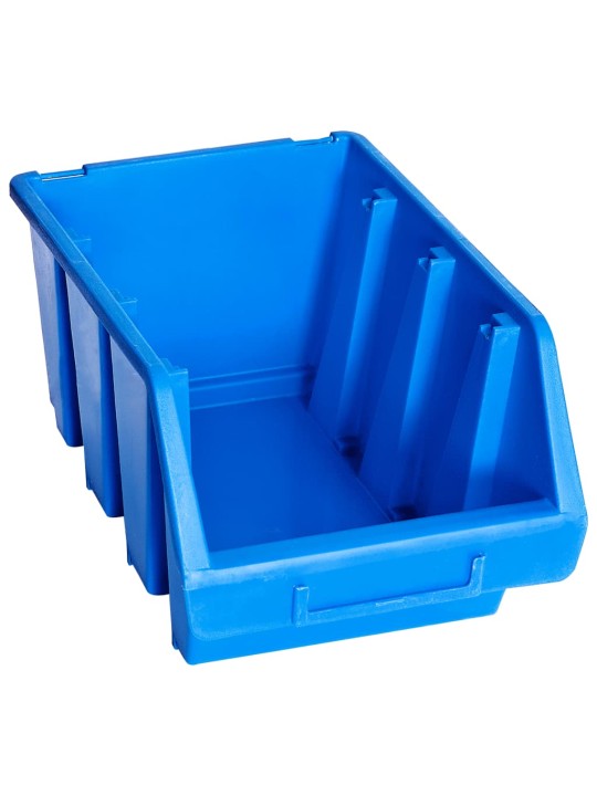 Stohovatelné úložné zásobníky 20 ks modré plast
