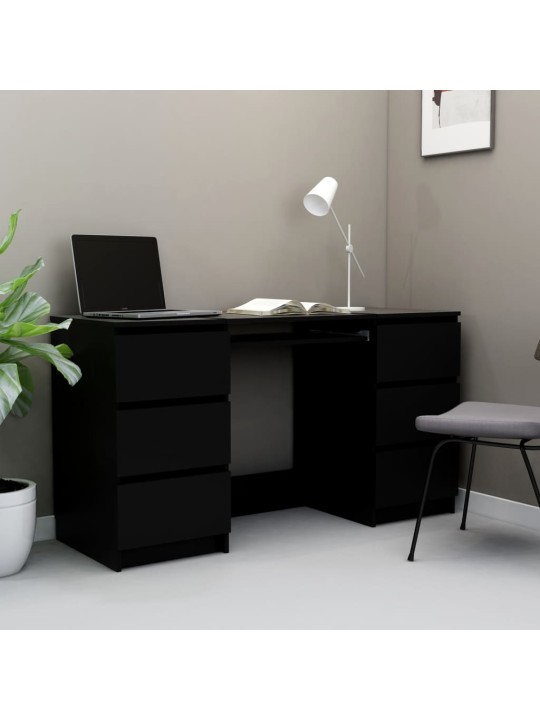 Psací stůl černý 140 x 50 x 77 cm kompozitní dřevo