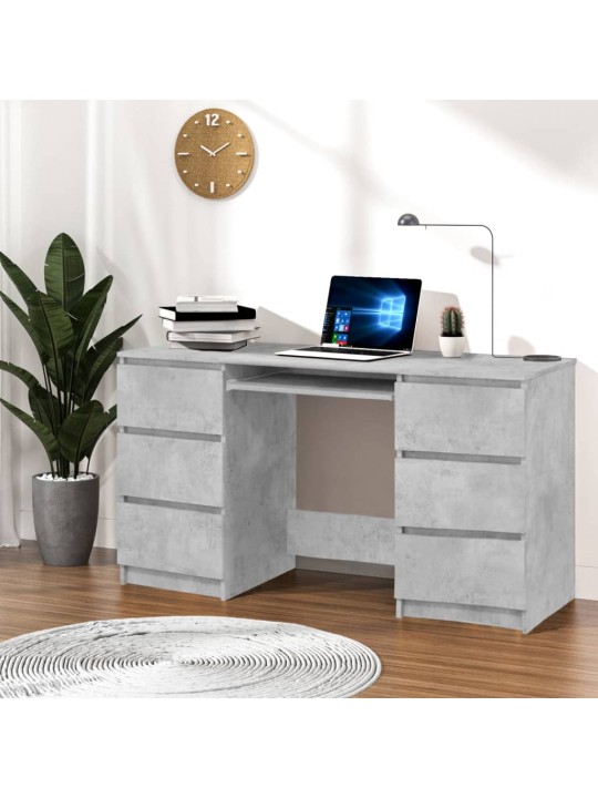 Psací stůl betonově šedý 140 x 50 x 77 cm kompozitní dřevo