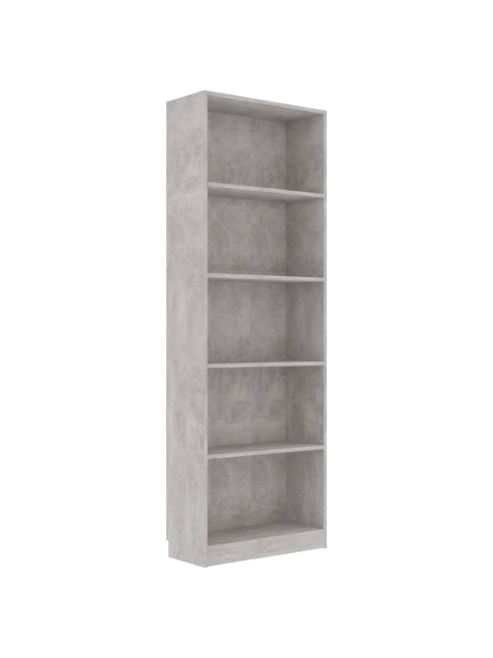 5patrová knihovna betonově šedá 60x24x175 cm kompozitní dřevo