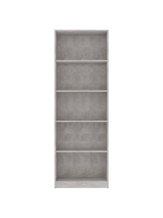 5patrová knihovna betonově šedá 60x24x175 cm kompozitní dřevo