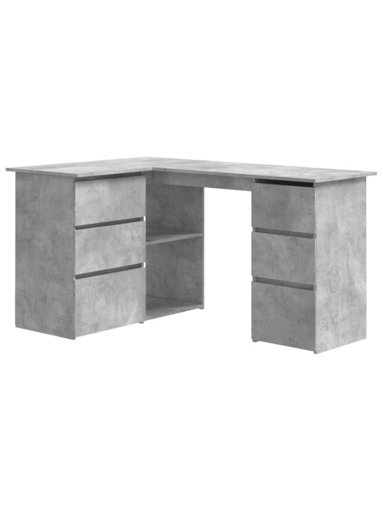 Rohový psací stůl betonově šedý 145 x 100 x 76 cm dřevotříska