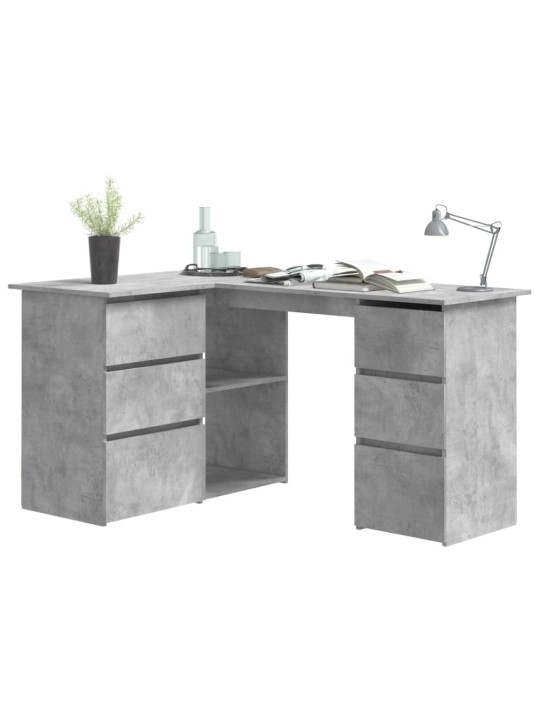 Rohový psací stůl betonově šedý 145 x 100 x 76 cm dřevotříska