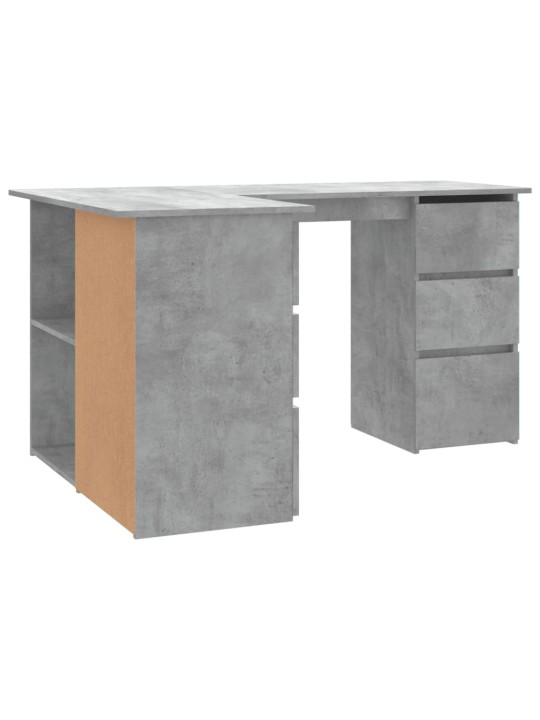 Rohový psací stůl betonově šedý 145 x 100 x 76 cm dřevotříska