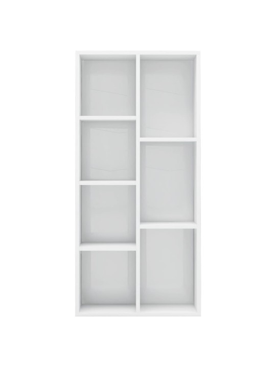 Knihovna bílá s vysokým leskem 50 x 25 x 106 cm dřevotříska