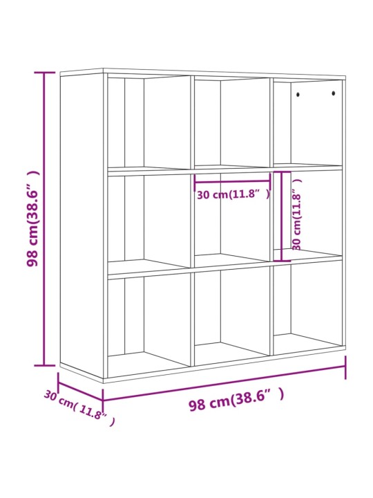 Knihovna dub sonoma 98 x 29 x 97,5 cm kompozitní dřevo