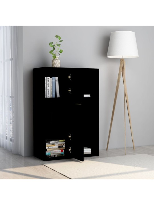 Úložná skříňka černá 60 x 29,5 x 90 cm kompozitní dřevo