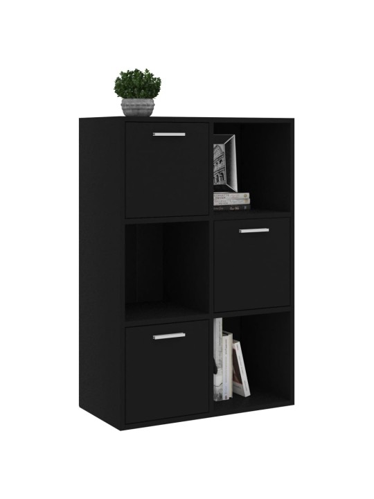 Úložná skříňka černá 60 x 29,5 x 90 cm kompozitní dřevo