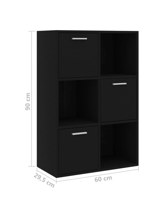 Úložná skříňka černá 60 x 29,5 x 90 cm kompozitní dřevo