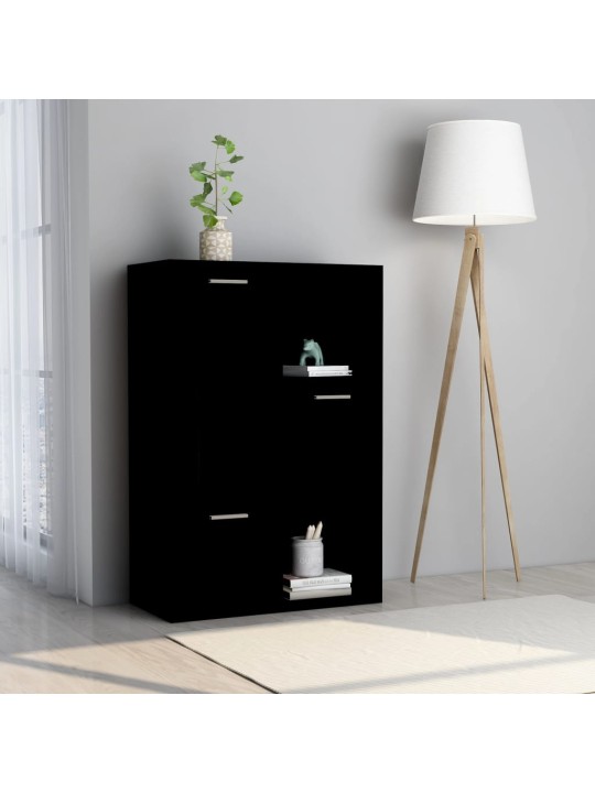 Úložná skříňka černá 60 x 29,5 x 90 cm kompozitní dřevo