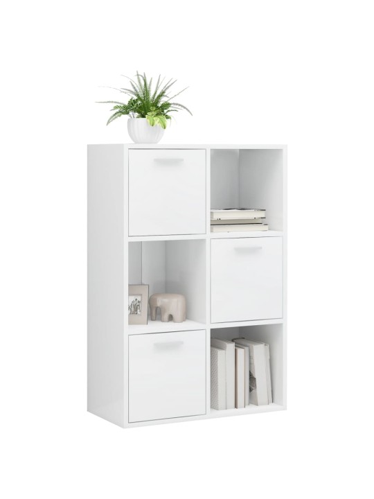 Úložná skříňka bílá vysoký lesk 60x29,5x90 cm kompozitní dřevo