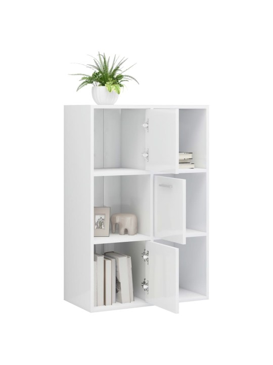 Úložná skříňka bílá vysoký lesk 60x29,5x90 cm kompozitní dřevo