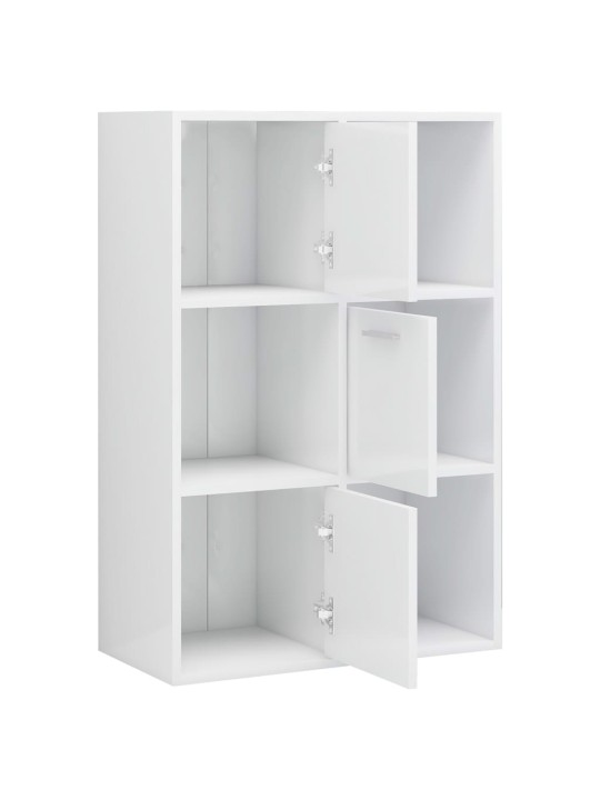 Úložná skříňka bílá vysoký lesk 60x29,5x90 cm kompozitní dřevo