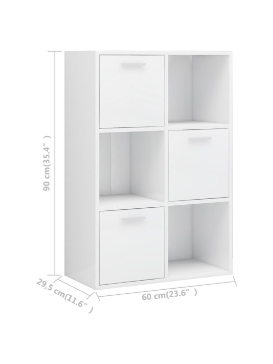 Úložná skříňka bílá vysoký lesk 60x29,5x90 cm kompozitní dřevo