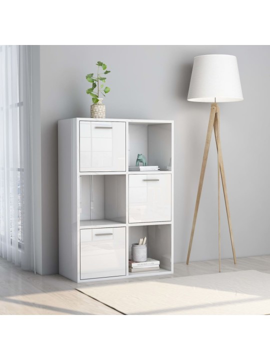 Úložná skříňka bílá vysoký lesk 60x29,5x90 cm kompozitní dřevo