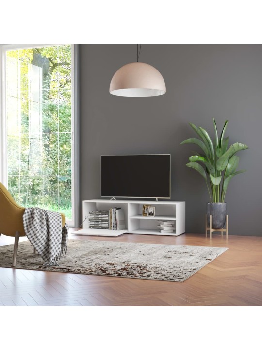 TV stolek bílý 120 x 34 x 37 cm kompozitní dřevo