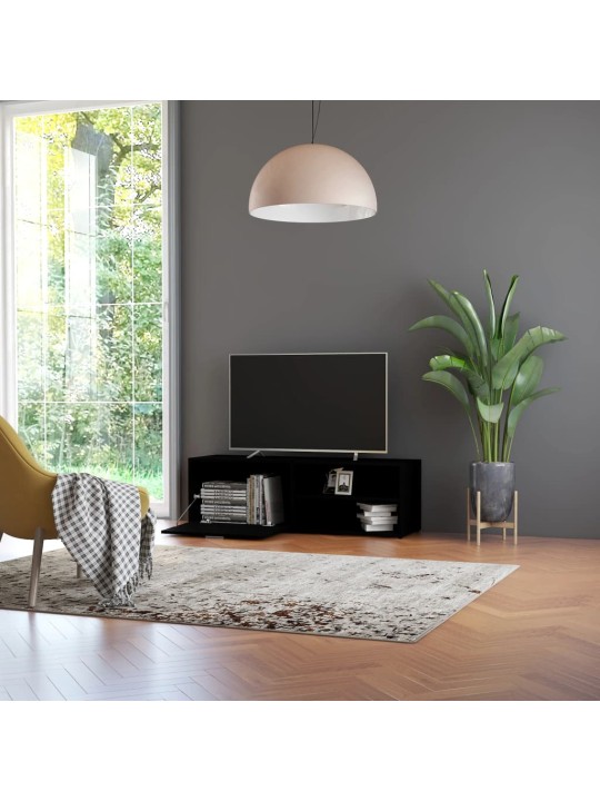 TV stolek černý 120 x 34 x 37 cm kompozitní dřevo