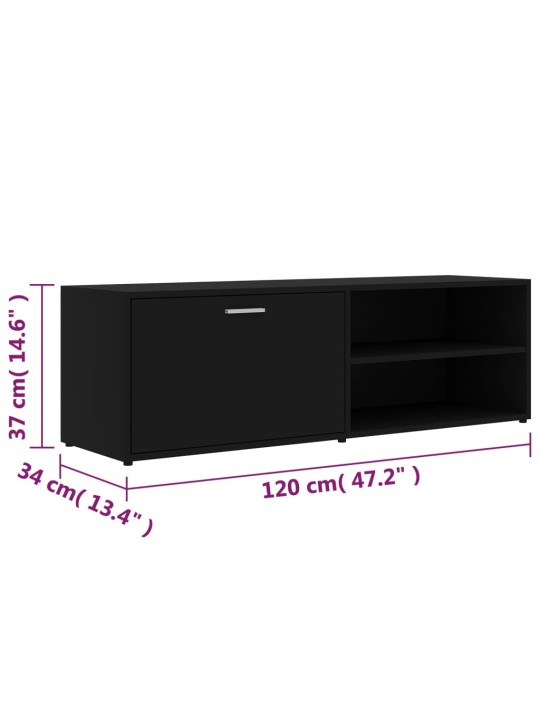 TV stolek černý 120 x 34 x 37 cm kompozitní dřevo