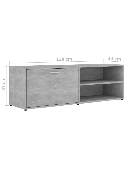 TV stolek betonově šedý 120 x 34 x 37 cm kompozitní dřevo