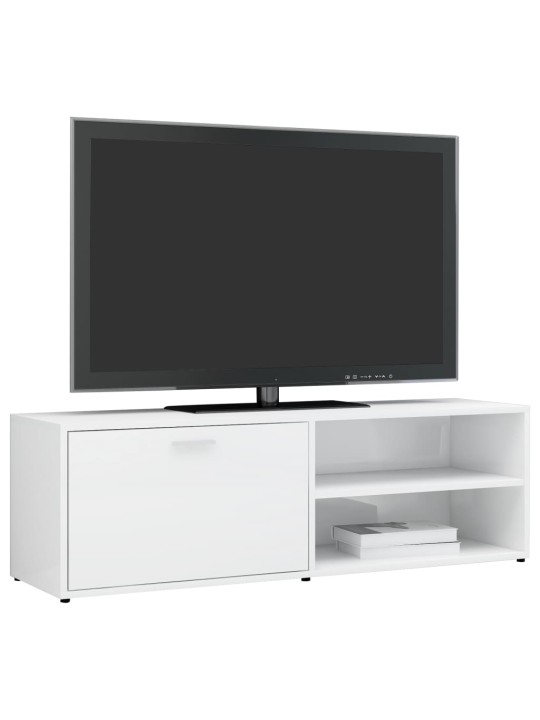 TV stolek bílý s vysokým leskem 120x34x37 cm kompozitní dřevo