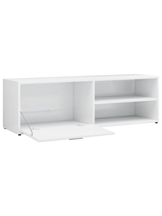 TV stolek bílý s vysokým leskem 120x34x37 cm kompozitní dřevo