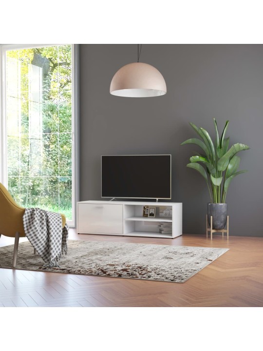 TV stolek bílý s vysokým leskem 120x34x37 cm kompozitní dřevo