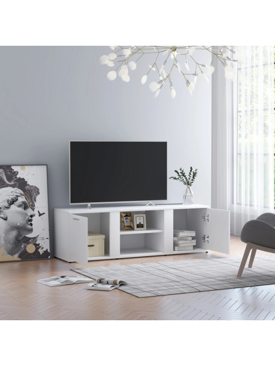 TV stolek bílý 120 x 34 x 37 cm kompozitní dřevo