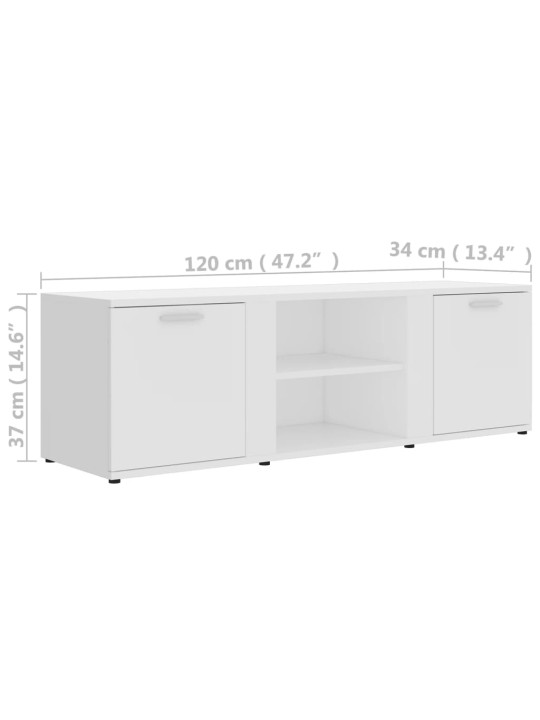 TV stolek bílý 120 x 34 x 37 cm kompozitní dřevo