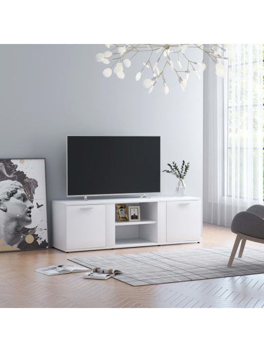 TV stolek bílý 120 x 34 x 37 cm kompozitní dřevo