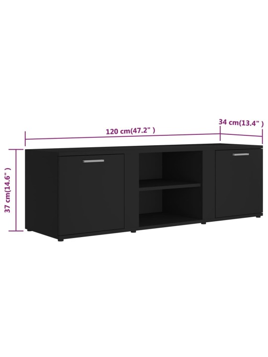 TV stolek černý 120 x 34 x 37 cm kompozitní dřevo