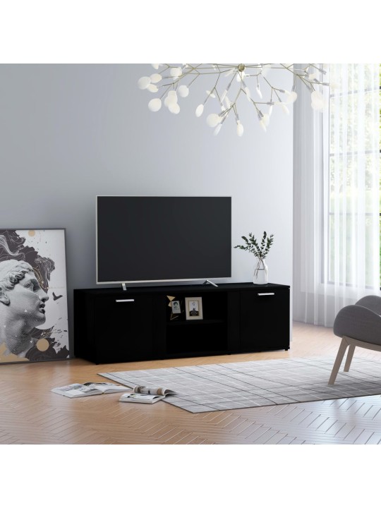 TV stolek černý 120 x 34 x 37 cm kompozitní dřevo