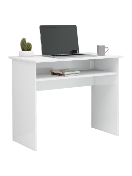 Psací stůl bílý s vysokým leskem 90x50x74 cm kompozitní dřevo