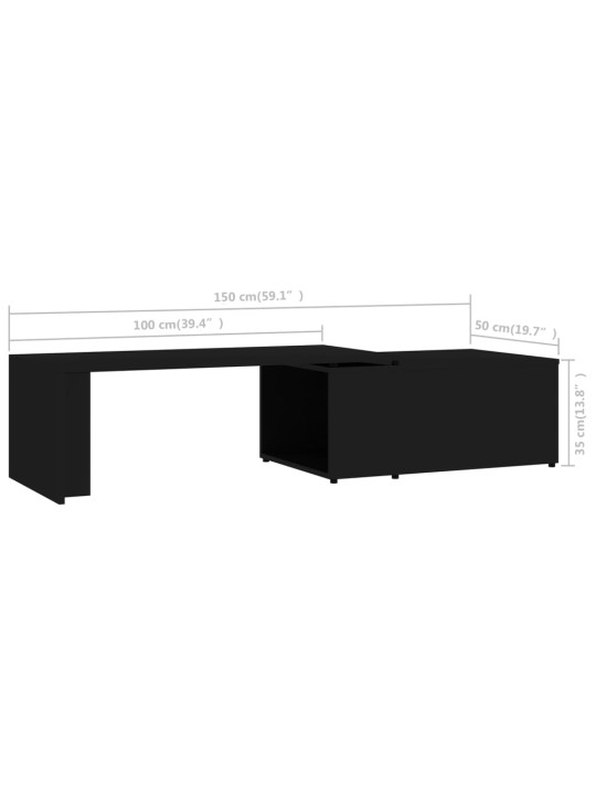 Konferenční stolek černý 150 x 50 x 35 cm kompozitní dřevo