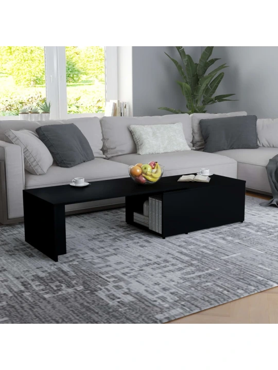Konferenční stolek černý 150 x 50 x 35 cm kompozitní dřevo