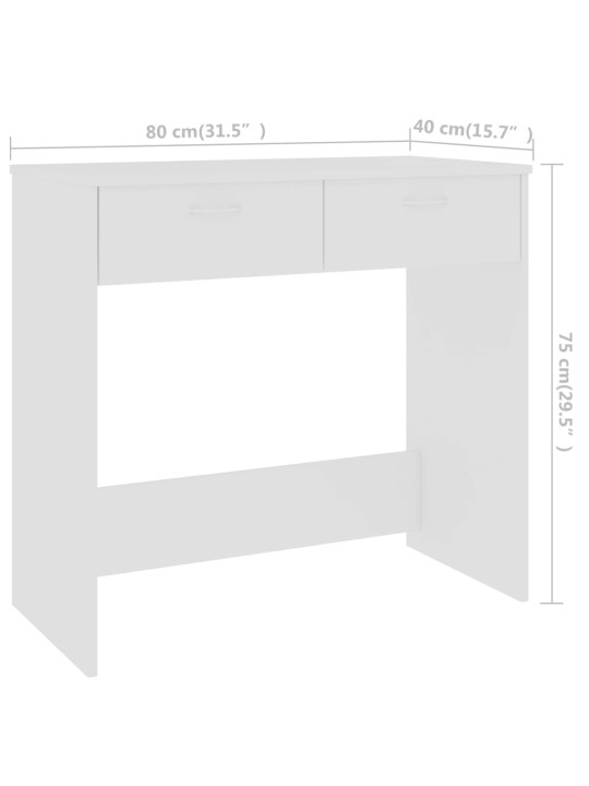 Psací stůl bílý 80 x 40 x 75 cm kompozitní dřevo