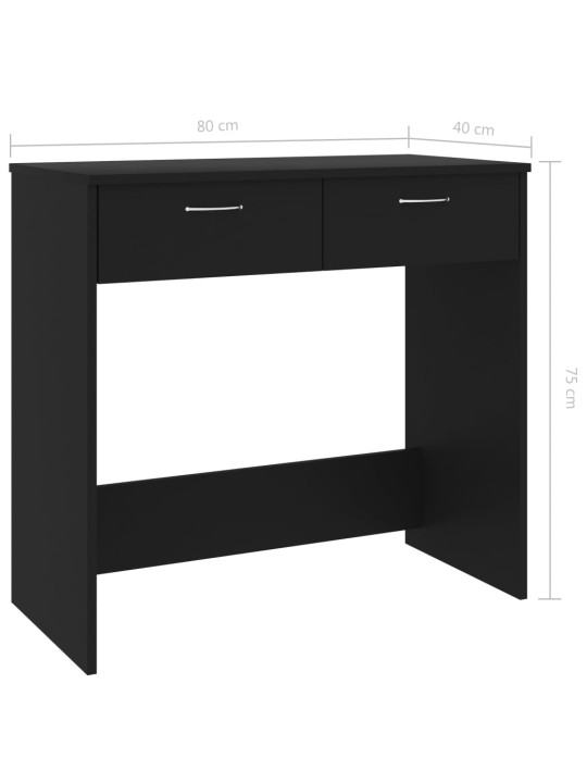 Psací stůl černý 80 x 40 x 75 cm kompozitní dřevo