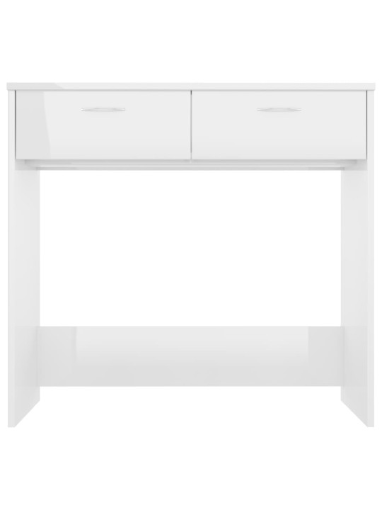 Psací stůl bílý s vysokým leskem 80x40x75 cm kompozitní dřevo
