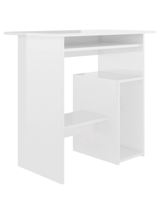 Psací stůl bílý s vysokým leskem 80x45x74 cm kompozitní dřevo