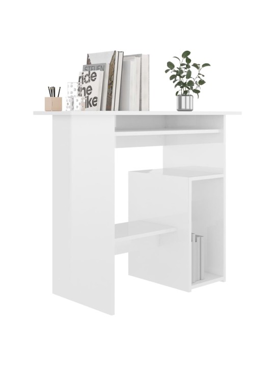 Psací stůl bílý s vysokým leskem 80x45x74 cm kompozitní dřevo