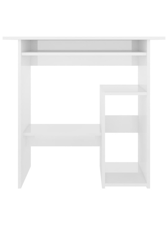 Psací stůl bílý s vysokým leskem 80x45x74 cm kompozitní dřevo